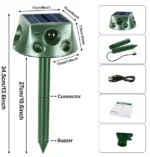 360° Solar Power Ultrasonic Animal Repeller for Dog Bird Mouse Cat Rechargeable - Image 4